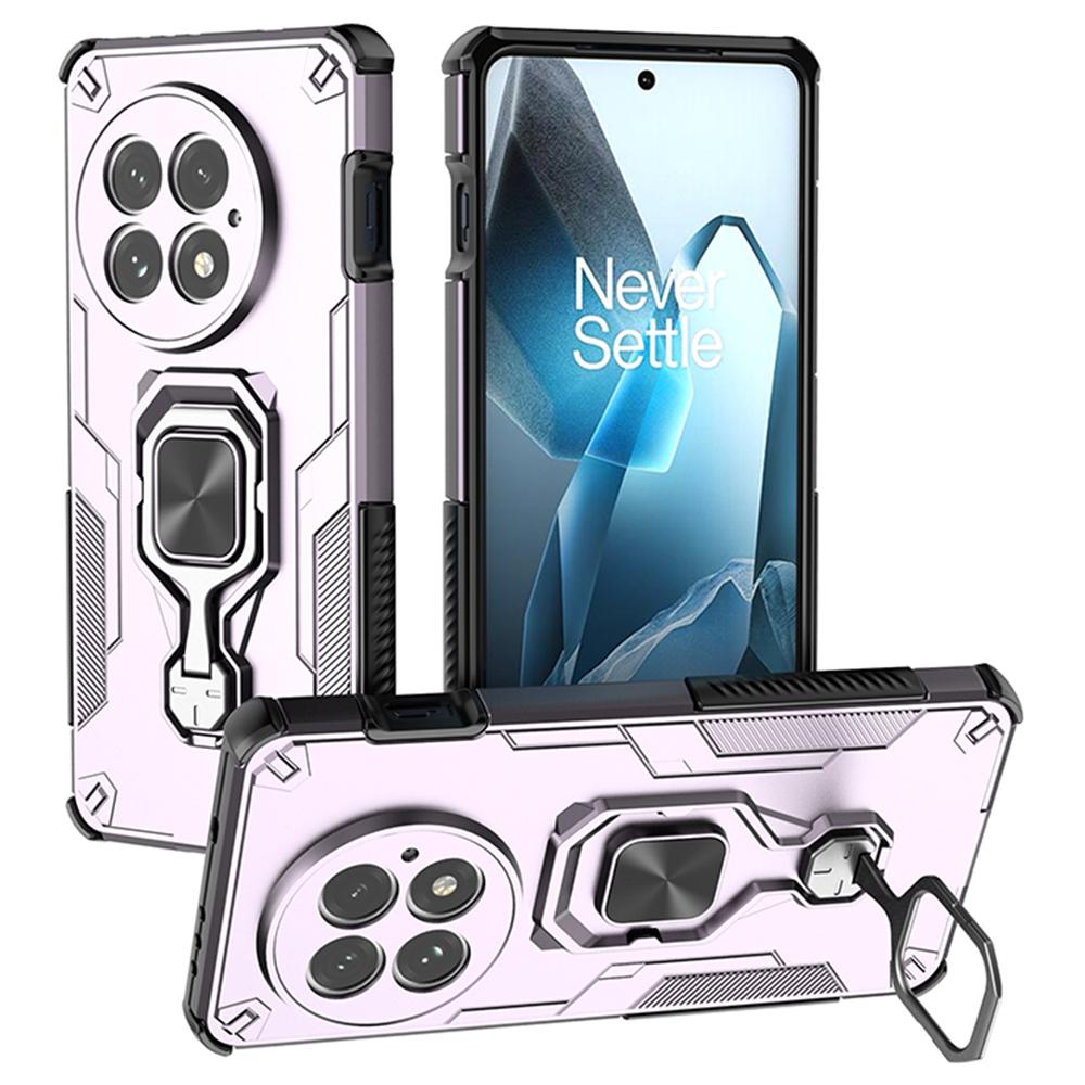 

Чехол для OnePlus 13 с вращающимся кольцом-подставкой, противоударный чехол для телефона из ПК+ТПУ Purple