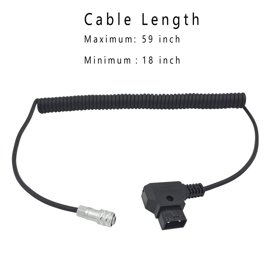 BMPCC To 4K Power Cable for Blackmagic Pocket Cinema Camera 4K with Gold Mount and Length D-Tap V-Mount, 18" - 59"