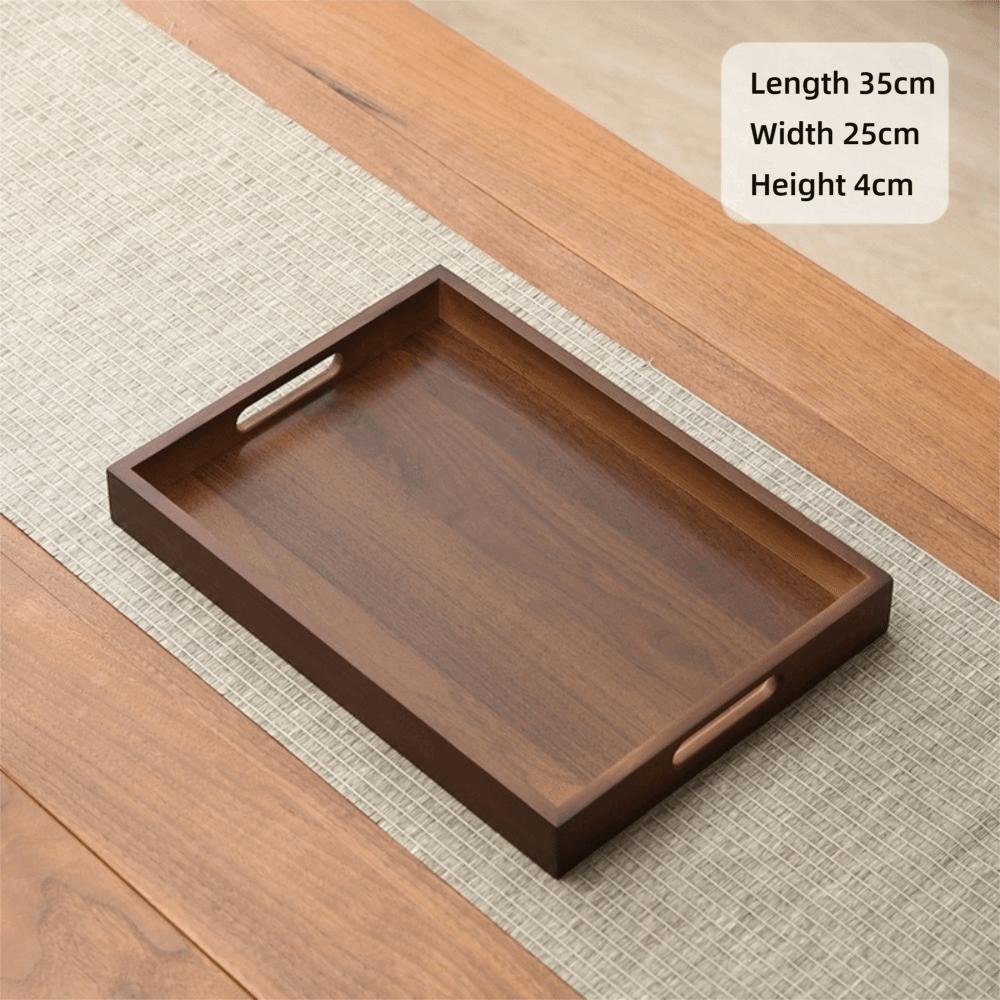 Rectangular Bamboo Wooden Tray With Handle Dessert Pallet Decorate Tray Serving Tray Coffee Table