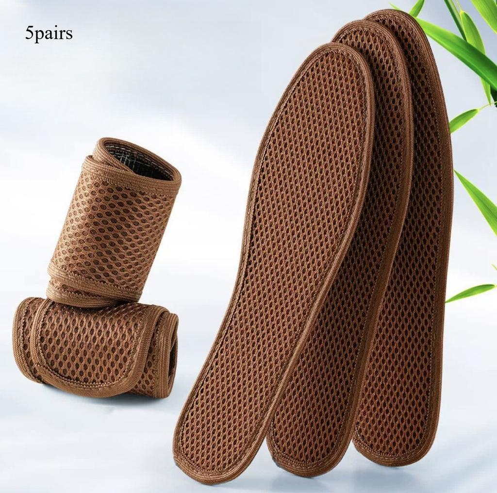 Wormwood Deodorant Insoles - Sweat-Absorbent, Breathable, and Soft Elastic (5 Pairs)