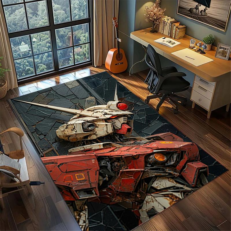 

Washable Non Slip Gundam Rug Large Area Floor Mat Bedroom Gamer Room Decor 60x90cm