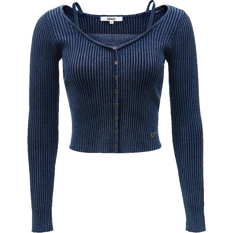 

ONLY Women s Ribbed Faux Two-Piece Knit Top S