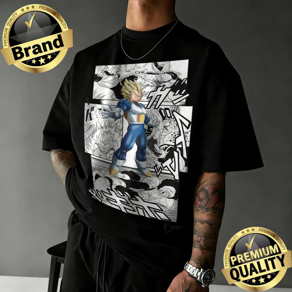2026 New Collection Dragon Ball Z Unisex Cotton T-shirt Oversize Vintage Super Saiyan Vegeta Graphic T-shirt For Anime Fans Top Y2k