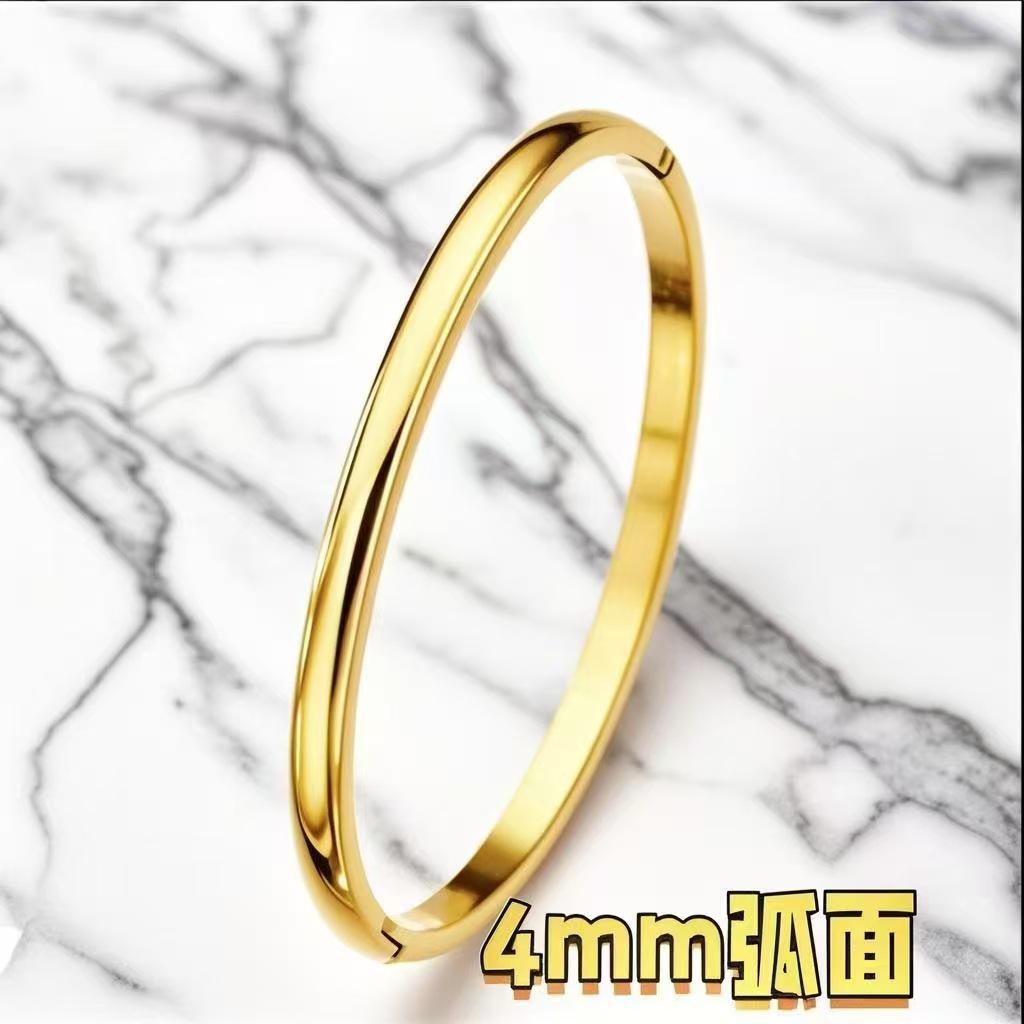 High-End Titanium Steel Geometric Bangle for Women - Light Luxury Stainless Steel Bracelet