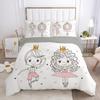 Dancing Girl Duvet Cover Ballet Girls Bedding Set Home Textile Bedclothes Soft Girly Comforter Cover Queen/King Size For Kids