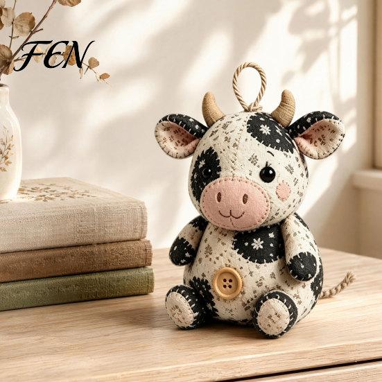 Proyecto de Costura con Tela Floral Patchwork Ratón Kit DIY, Set de Manualidades Hecho a Mano con Tela, Relleno y Botones Lindos de Decoración de Peluche, Adorno Relleno