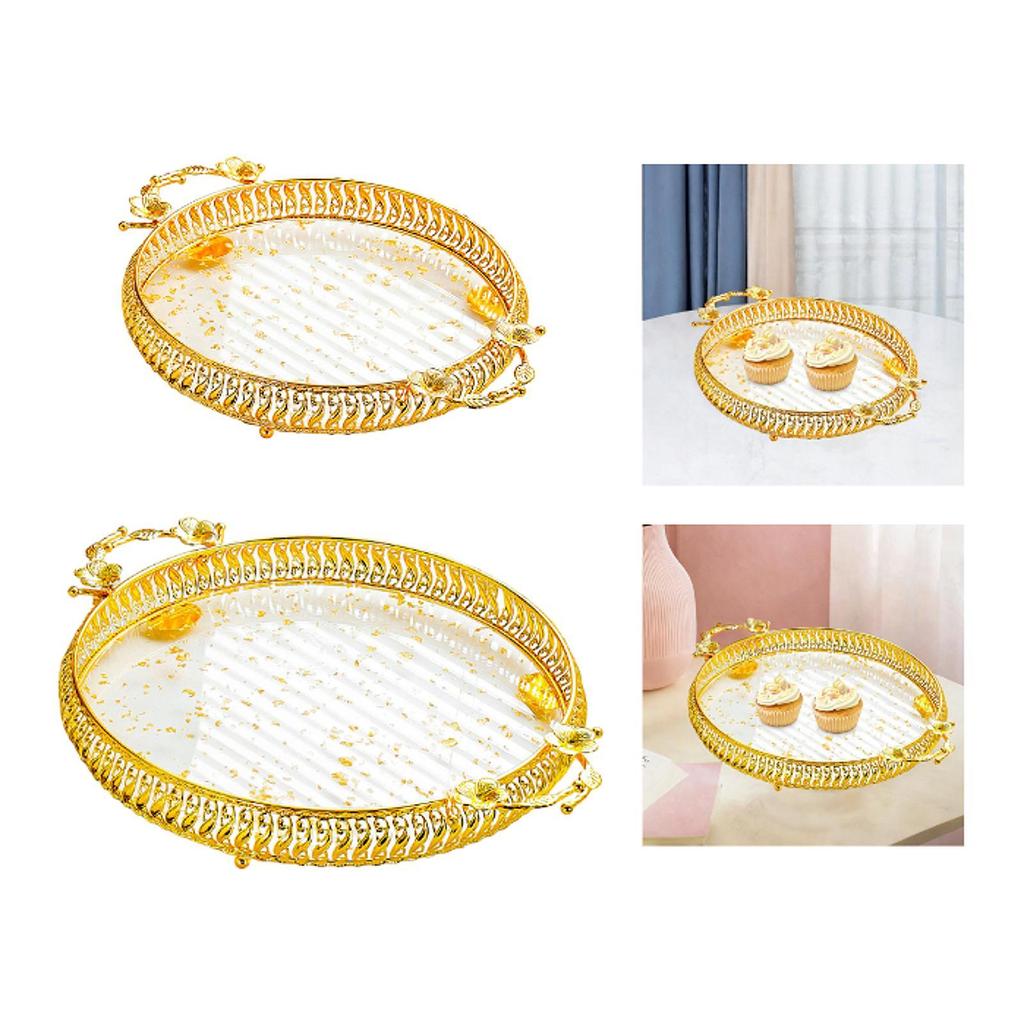 Gold Fruit Tray Easy To Clean Cake Trays for Home Wedding Party Decoration