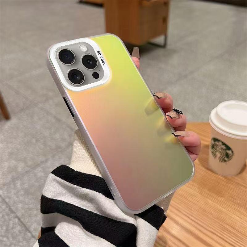 New Laser Colorful Silver Shell Suitable for Apple 16 15 14pro Mobile Phone Case 15promax13 12 11X