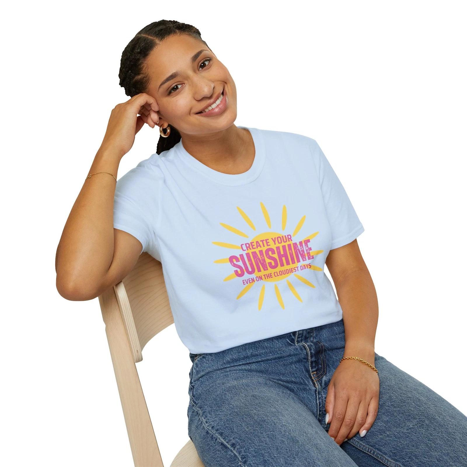 Create Your Sunshine Unisex Softstyle T-Shirt | Bright Graphic Tee XL