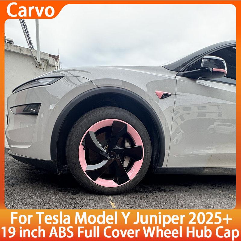 For Tesla Model Y Juniper 2025 HubCap 19 Inch Wheel Caps Auto Performance Replacement Hub Cap Full Rim Cover Accessories 4PCS