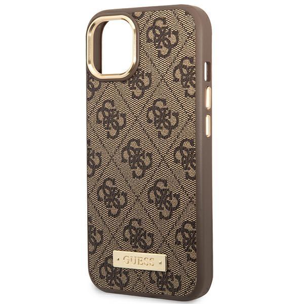 Guess Guhmp14Mu4Gprw Iphone 14 Plus / 15 Plus 6.7 Brązowy/Brown Hard Case 4G Logo Plate Magsafe