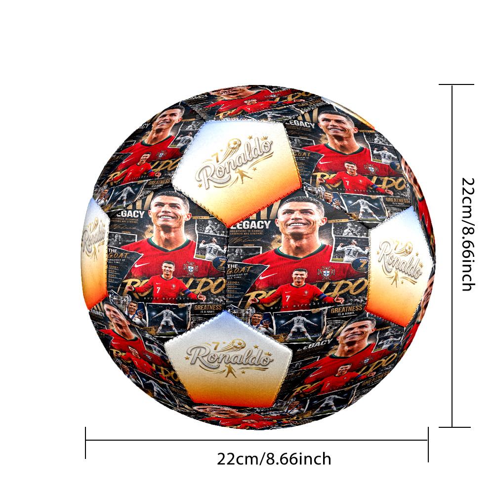 Ronaldo's Portugal's Cr7 Legend Soccer Ball Size 5 Football Machine-Stitched Indoor/Outdoor Universal Football Perfect Commemorative Gift for Soccer L
