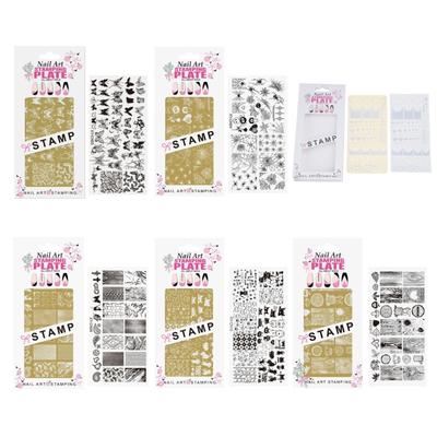 Reusable Metal Nail Printing Template Design Tool With Multiple Artistic Motifs For Gel Polish Application