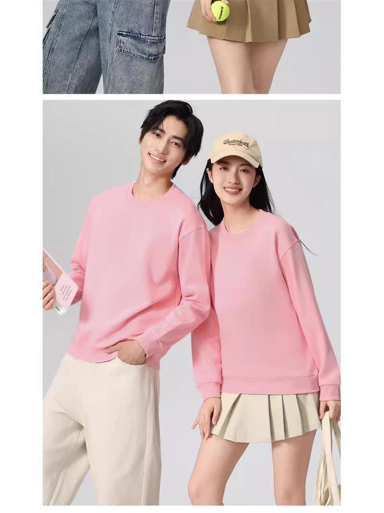 Dark Green Cotton Hoodie with Logo: Corporate Team or Class Uniform, Long Sleeve, Round Neck for Autumn/Winter.