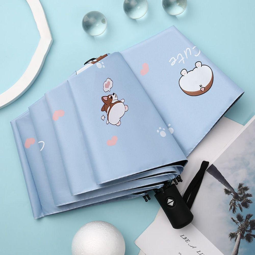 8 Fold Automatic Umbrella Rain Proof UV Protection Sun Umbrella Dual Use Protection Thickened Pocket Parasol Outdoor Use