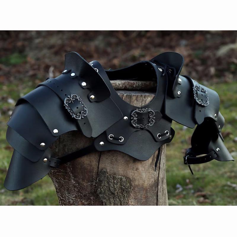 Medieval Viking Knight Pauldrons: Cosplay Halloween Shoulder Armor Prop
