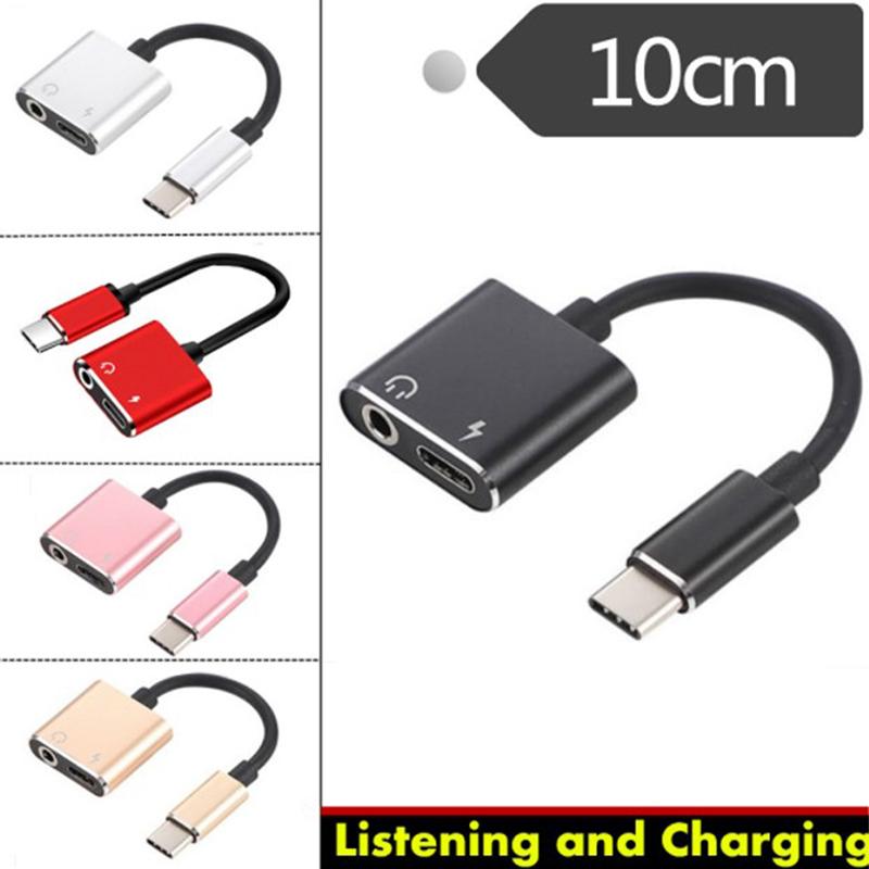 Adapter Laden Kopfhörer 2 in 1 Typ-C auf 3,5 mm Klinke Kopfhörer Aux Audio USB C Kabel