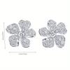 A Pair of Luxurious Geometric Elegant Flower Earrings Designed Specifically for Women, Wedding Engagement Party Jewelry Accessories