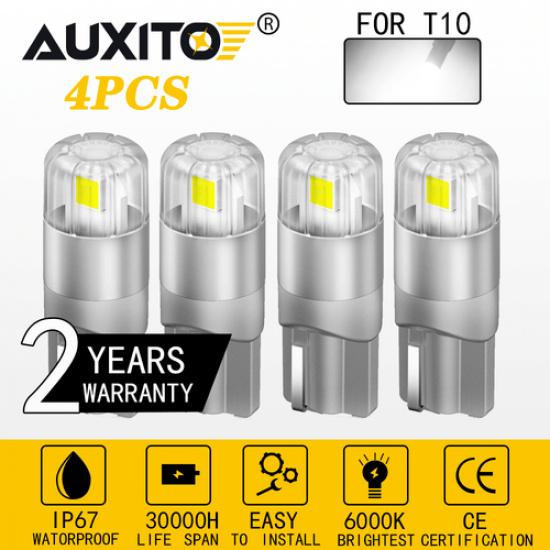 2Pair AUXITO Super White 194 2825 T10 168 Interior License Plate LED Light Bulb