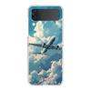 Phone Cover For Samsung Galaxy Z Flip 6 5 4 Case Transparent For Samsung Z Flip 3 Hard PC Shell Travel-Inspired Airplane Route