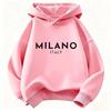 New Autumn/Winter Fashion Milanese Letter Print Children's Hoodie, Boys' and Girls' Christmas Gift, Casual Hip Hoodie Style