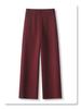 Ancola Women's Wool Wide-Leg Pants 2024 - Red Straight-Leg Cropped Trousers for Autumn/Winter