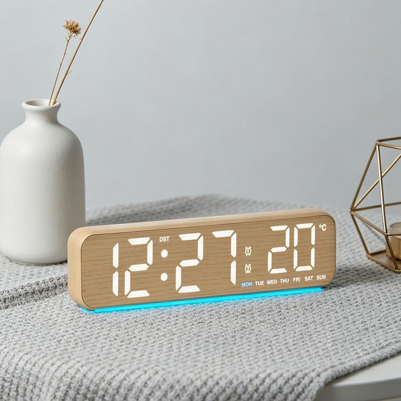 Premium LED Desk Clock: Elegant Silent Alarm for Living Room Tabletop