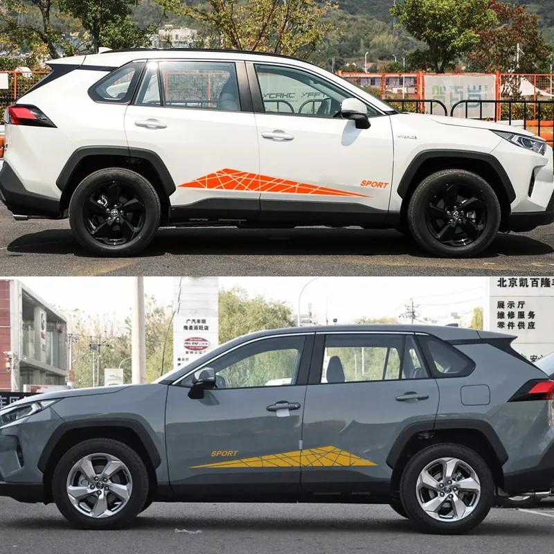 2Pcs Car Door Side Stickers for Toyota RAV4 Auto Vinyl Film DIY Sport Cool Styling Decor Decals Automobile Tuning Accessories
