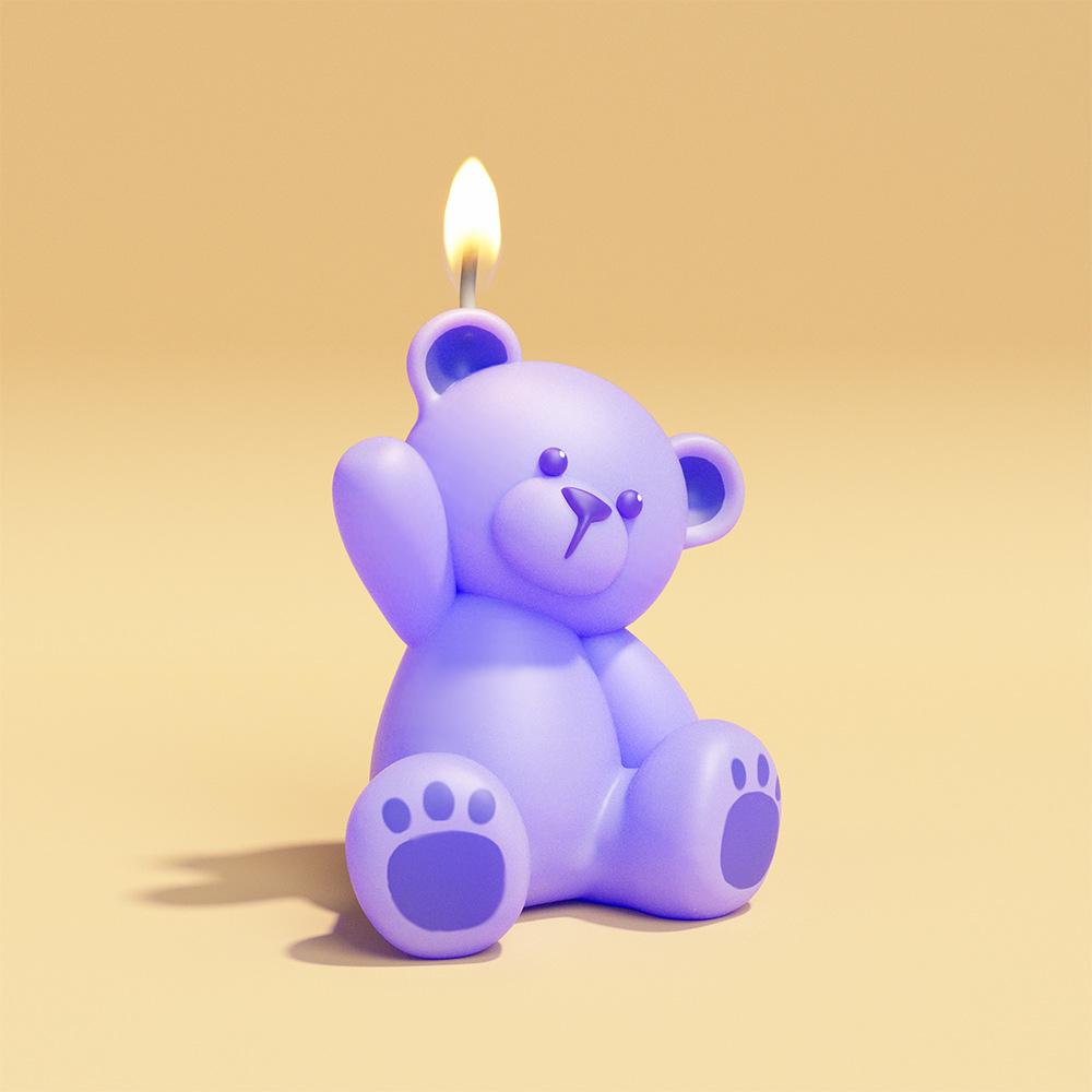 DIY Birthday Bear Birthday Cake Decoration Glue Mould Ins Wind Bear Aromatherapy Ornament Candle Silicone Mold
