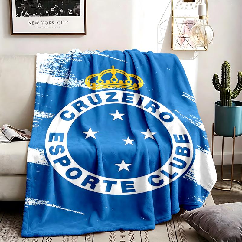Cruzeiro Esporte Clube Theme Personalized Outdoor Flannel Blankets Soft And Suitable For All Seasons Perfect For Sofas Beds And Camping