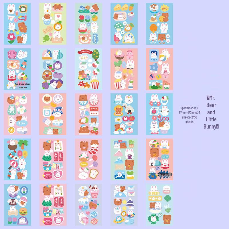 Zaomou Animal Friends DIY Journal Sticker Book - 50 Sheets of Cute Coil Stickers