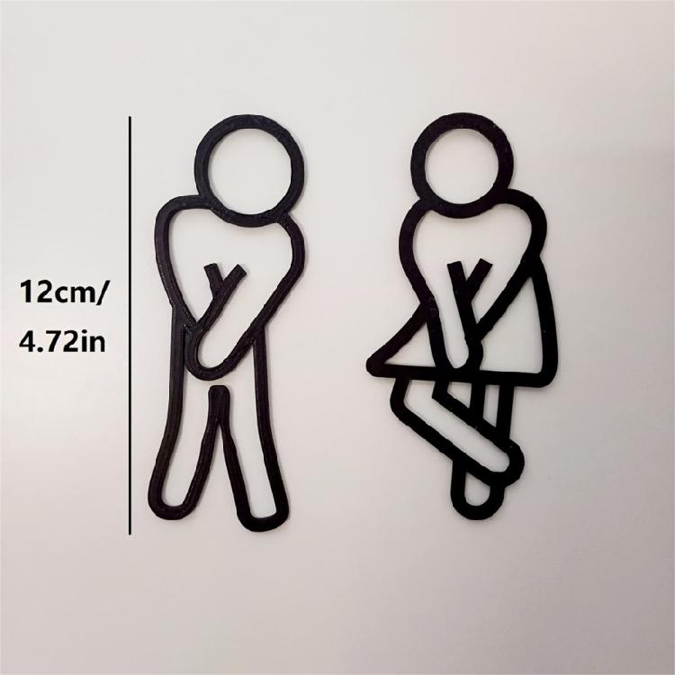 Contemporary Bathroom Signboard Permanent Waterproof Creative Household Decoration Clear Family Guidance