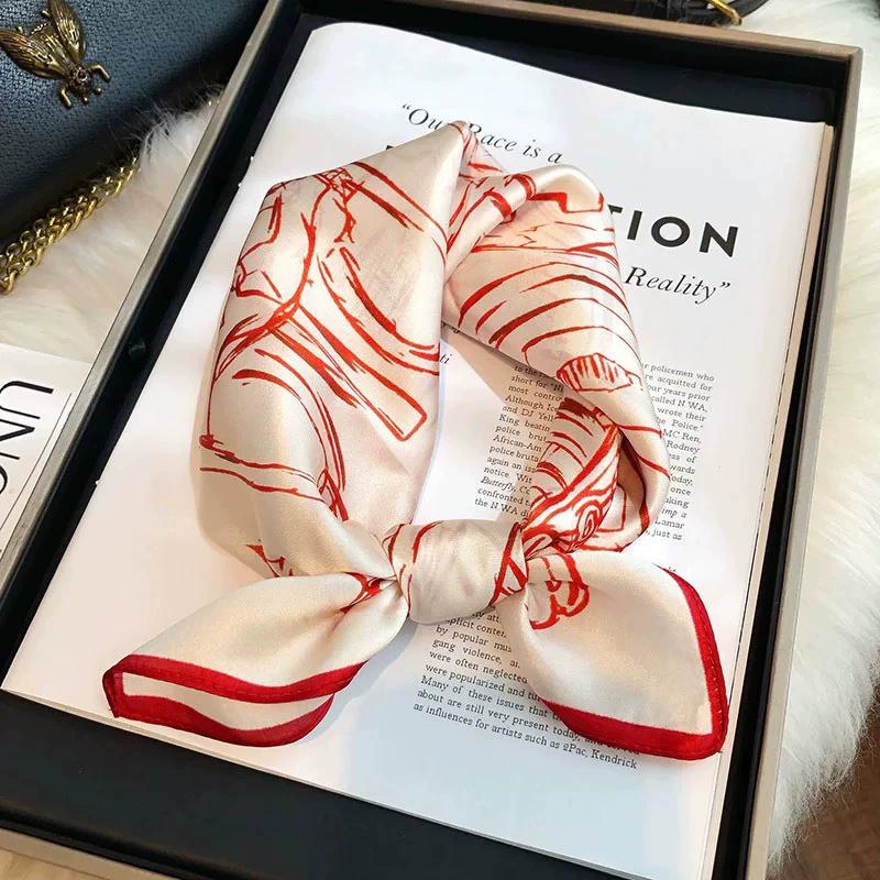 New 100% Natural Real Silk Scarf Women Bandana Square Scarves Wrap Kerchief Mulberry Fashion Luxury High Quality Hijab Sjaal