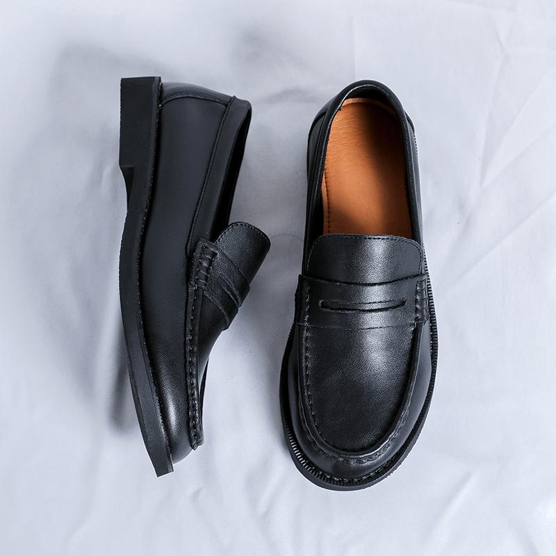 Fashion Genuine Leather Men's Loafers Summer Dress Shoes Work Casual Office Business Shoes Outdoor Walking Slip On Flats Male Moccasins