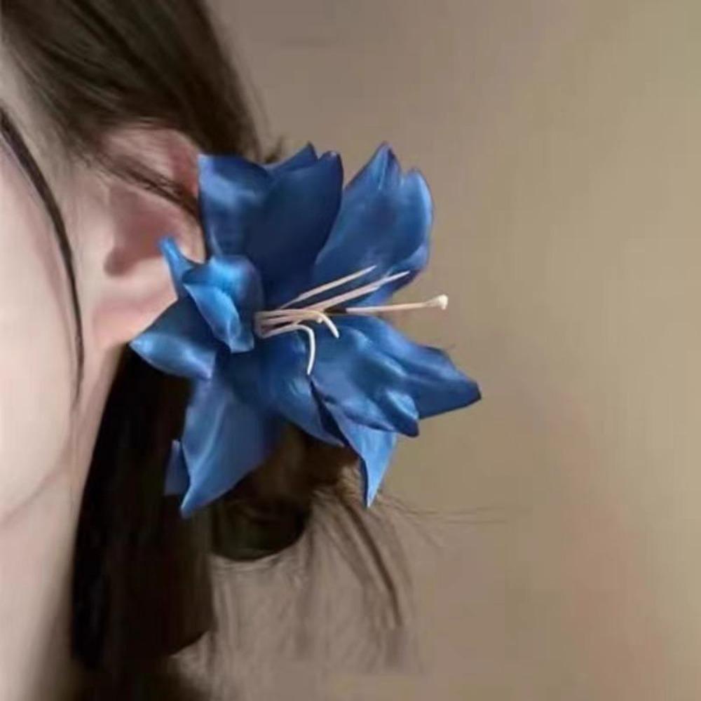 Seaside Holiday Style Lily Flower Hair Clip Sweet Flower Hairpin Elegent Barrettes  Girls