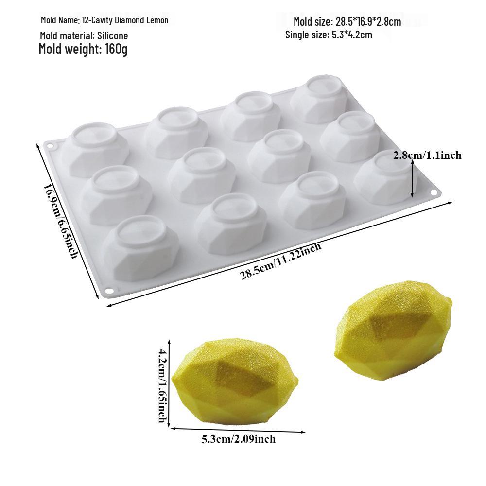 3D Fruchtmousse Silikon Kuchenformen: Birne, Apfel, Ananas, Pfirsich, Durian, Himbeere.