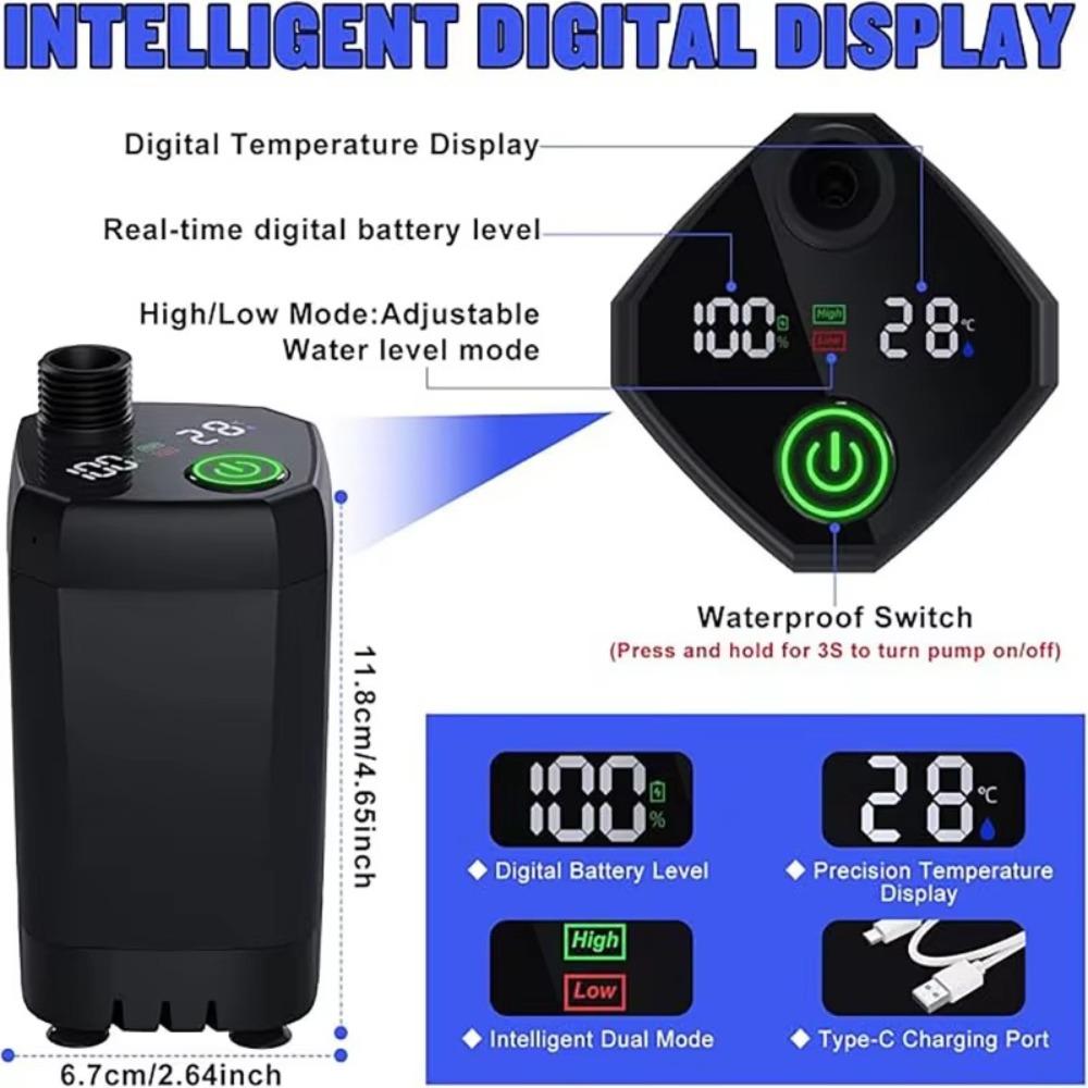 Rechargeable Shower Pump LED Display Camping Shower New Portable Shower  Outdoor