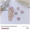 Heart Rhinestone Nail Art Accessories: Super Shiny Crystal Glass In Iridescent Peach, Small & Large Sizes