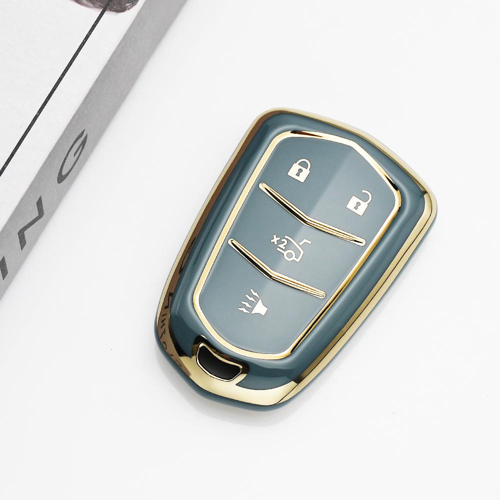 4/5 Buttons TPU Car Smart Key Cover Case Key Fob Bag For Cadillac ATS CT6 CTS DTS XT5 Escalade ESV SRX STS XTS ELR 2014 - 2018