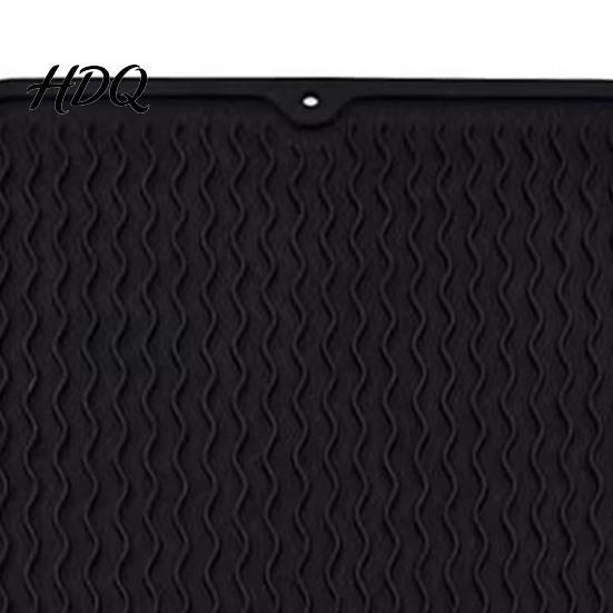 Durable Kitchen Drying Mat Silicone Dish Mat Heat Resistant Counter Heatproof Table Trivet Waterproof Placemat Utensil Drainer for Dining Table,