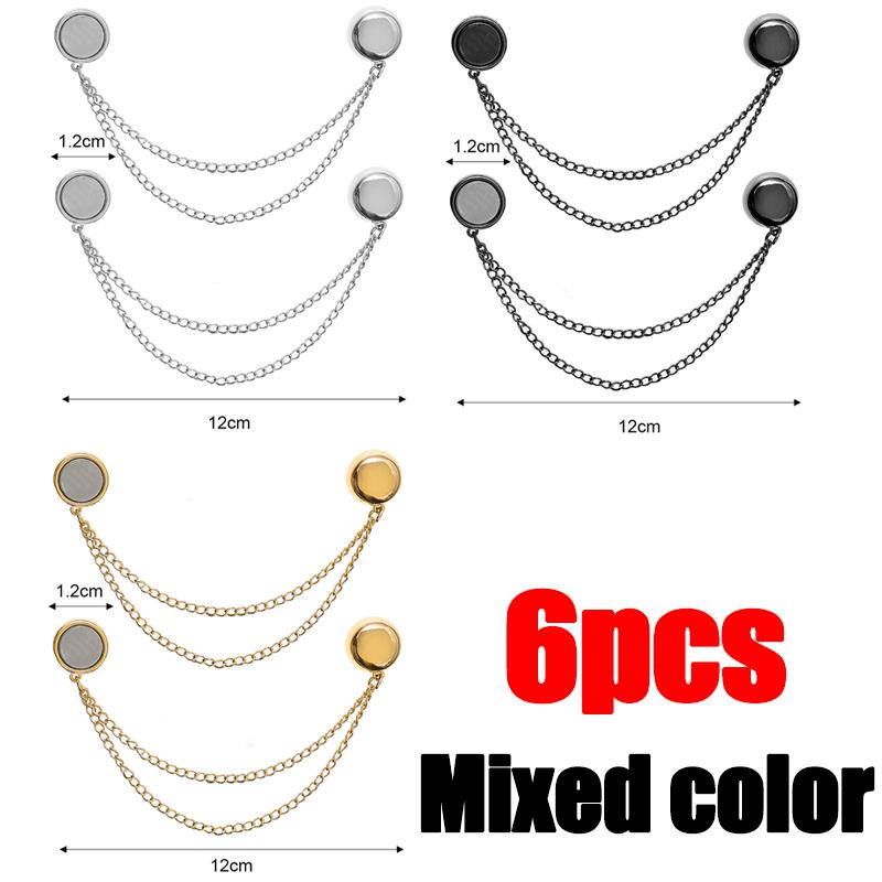 3pairs Sliver Magnetic Adjustable Trouser Legs Clips For Pants Pin Retractable Fixed Leg Pants Loose Button For Jeans Cardigan