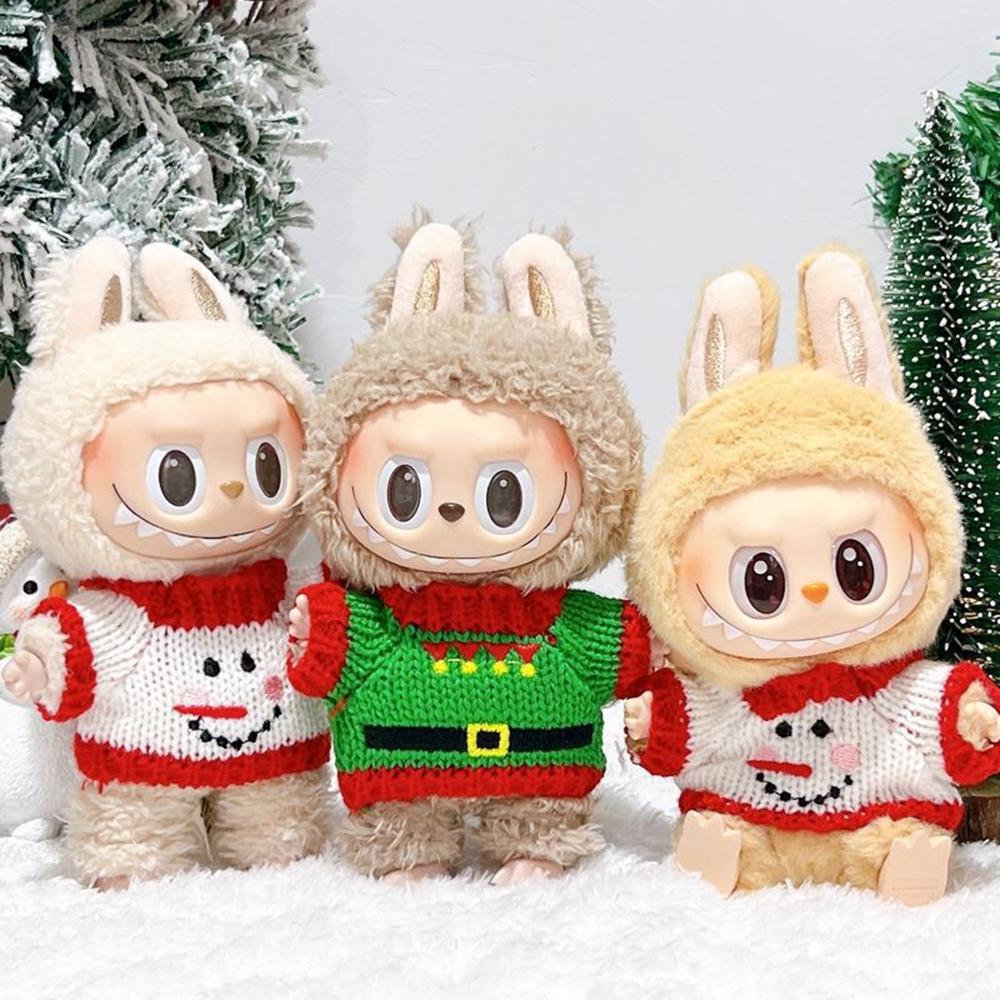 Christmas Doll Outfit Set for 17cm Gen 1/2 Figures Knitted Sweater Clothes with Hat/Sweater/Scarf (No Doll)