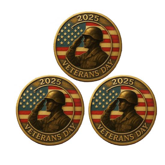 Veterans Tribute Coin Military Challenge Coin Commemorative Appreciation Coin Veterans Day Gift for Men