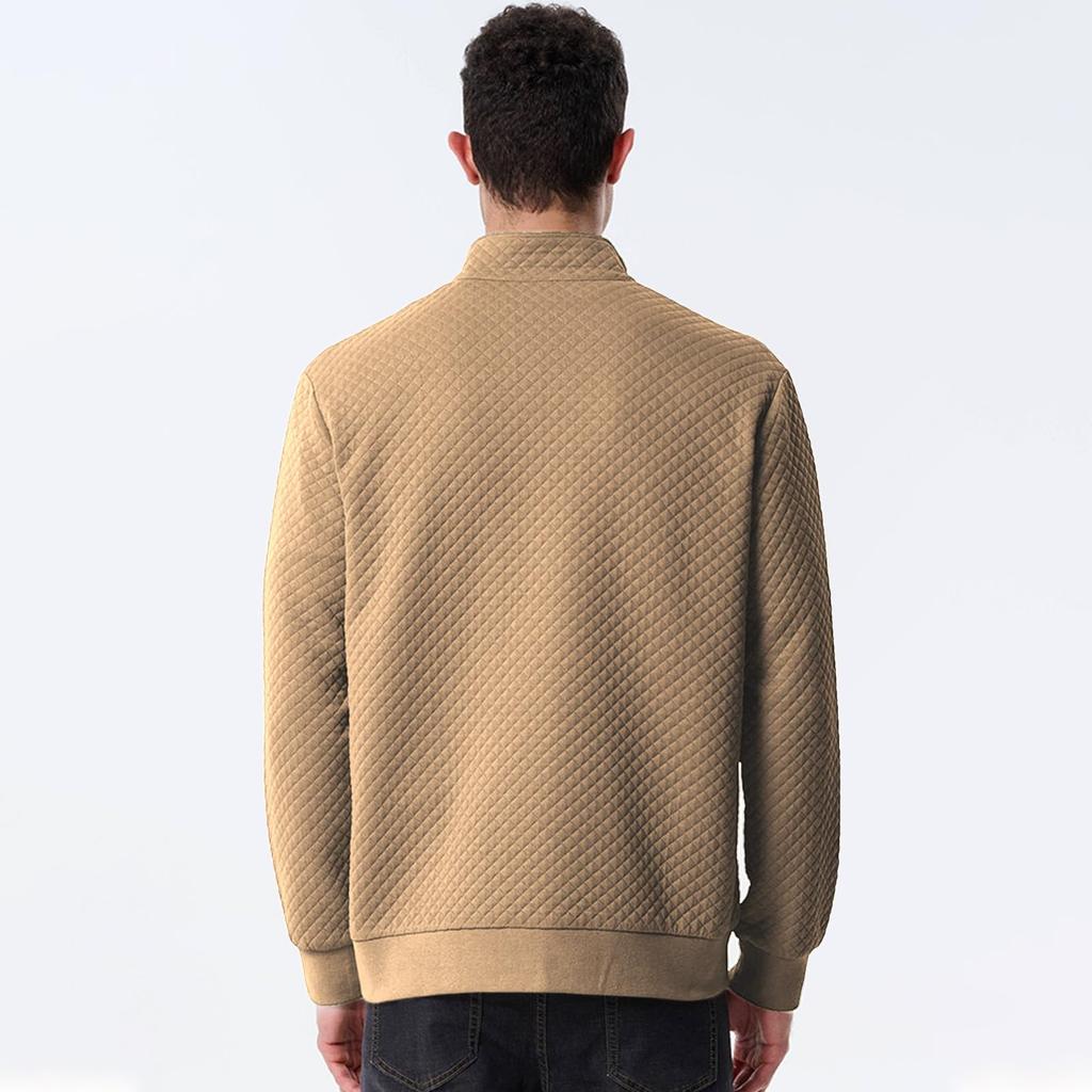 Herren Stehkragen Sweatshirt mit Reißverschluss Lässiges Design