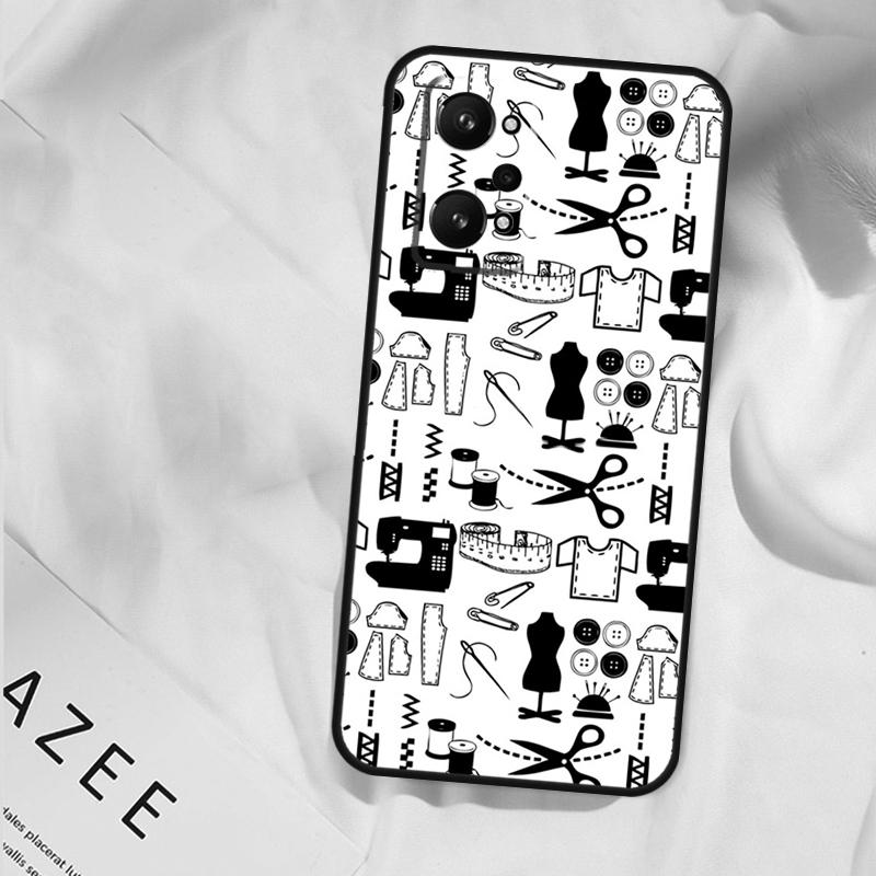 Sewing Scissors Buttons Case For Realme GT7 Pro GT6 11 12 13 14 15 Pro Plus C55 C53 C35 C33 C61 C65 C67 C53 C71 C75