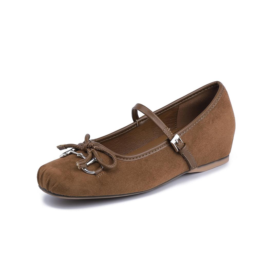 Grape mother 2025 spring new Korean version retro single shoes women wear high-end fashion ballet flats pleated