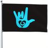 1pc Multi-Size Optional Sign Language "I Love You" Sign Flags, Flags, Bright Colors And Fade Resistant - Outdoor Garden Flags, Wall Banners, Poster Ba