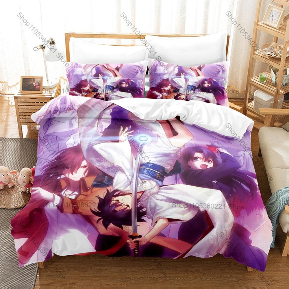 Microfiber Kara no Kyoukai Urban Supernatural Thriller Dark Town Magic Mystery Themed 3PCS Bedding 1 Duvet Cover + 2 Pillowcases