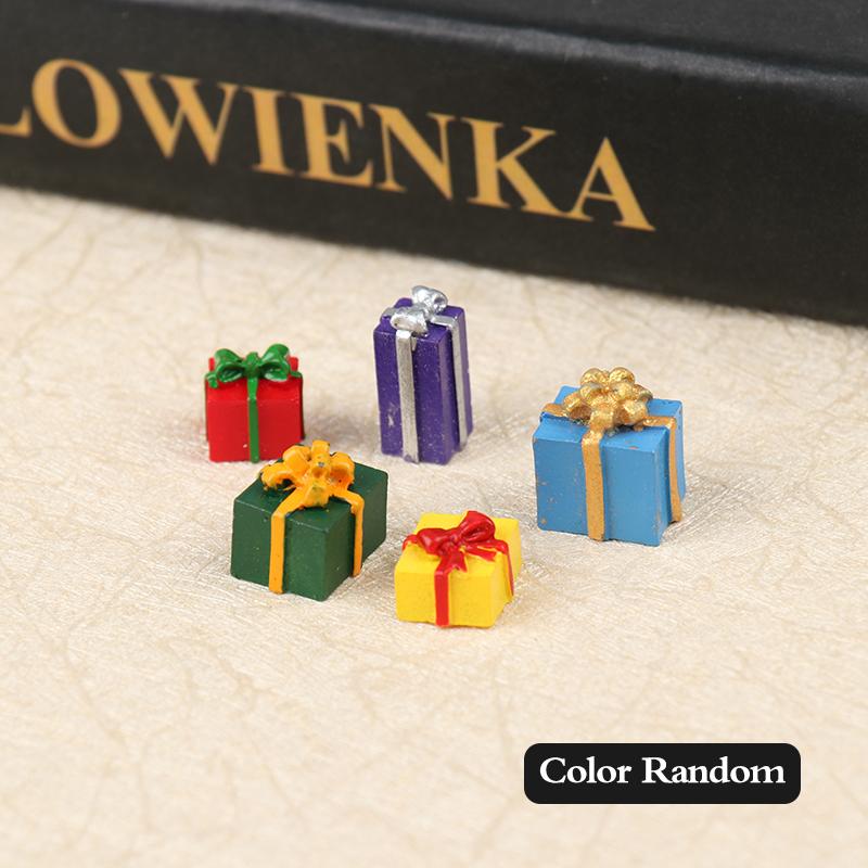 

5 шт. 1/12 масштаб миниатюрный кукольный домик рождественская подарочная коробка украшения аксессуары чёрный