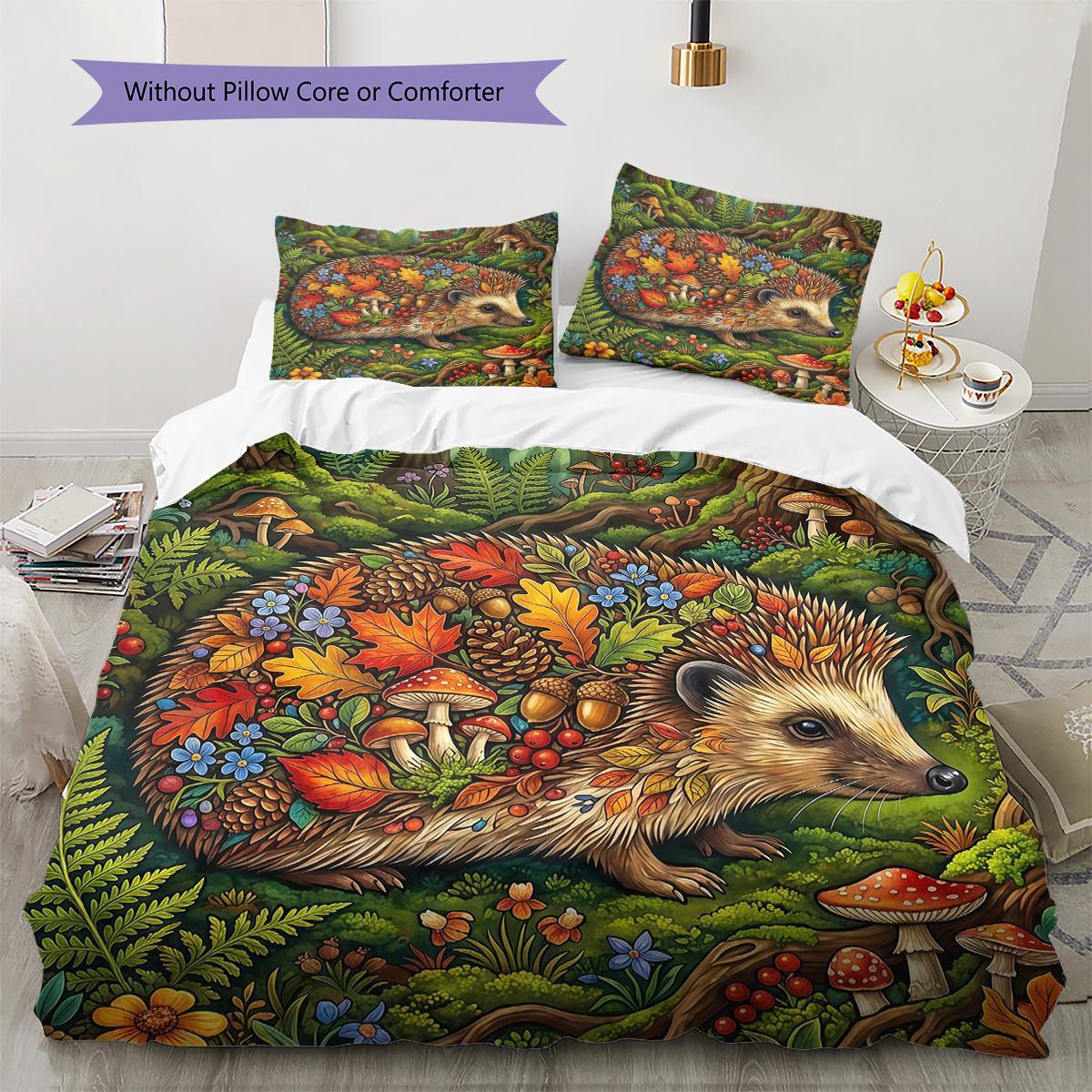 

Floral Art Animals Pattern Bedding,Quilt Set Quilt Cover Pillowcase Home Birthday Gift (1 * duvet cover + 2 * pillowcase, without core) 135x200cm